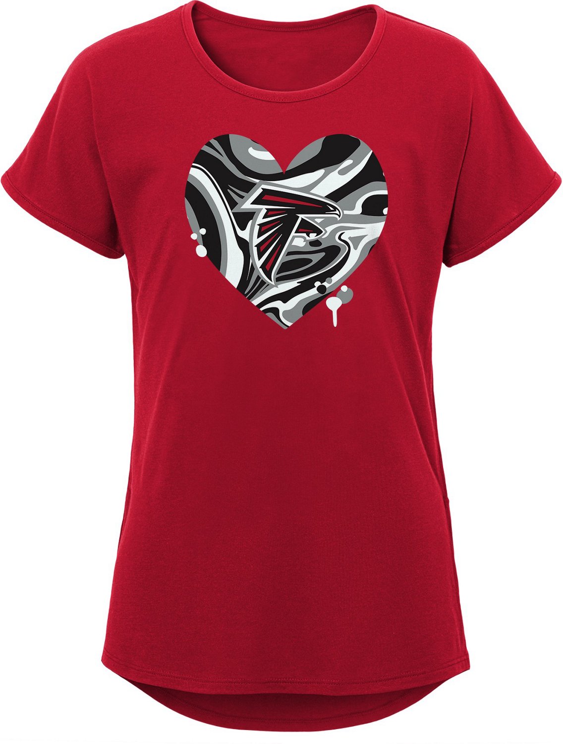 Outerstuff Girls Atlanta Falcons Drip Heart Dolman T shirt Academy