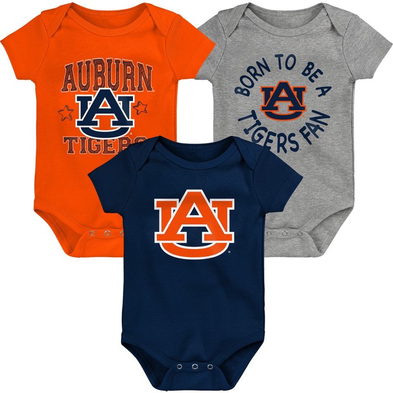 Outerstuff Infants' Auburn University Born to Be 3-Piece Creeper Set Navy Blue/Grey, 24 Months Infant - NCAA Youth Apparel at Academy Sports