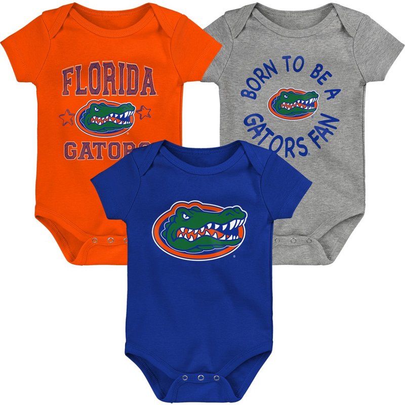 Outerstuff Infants' University of Florida Born to Be 3-Piece Creeper Set Blue Grey, 24 Months Infant - NCAA Youth Apparel at Academy Sports