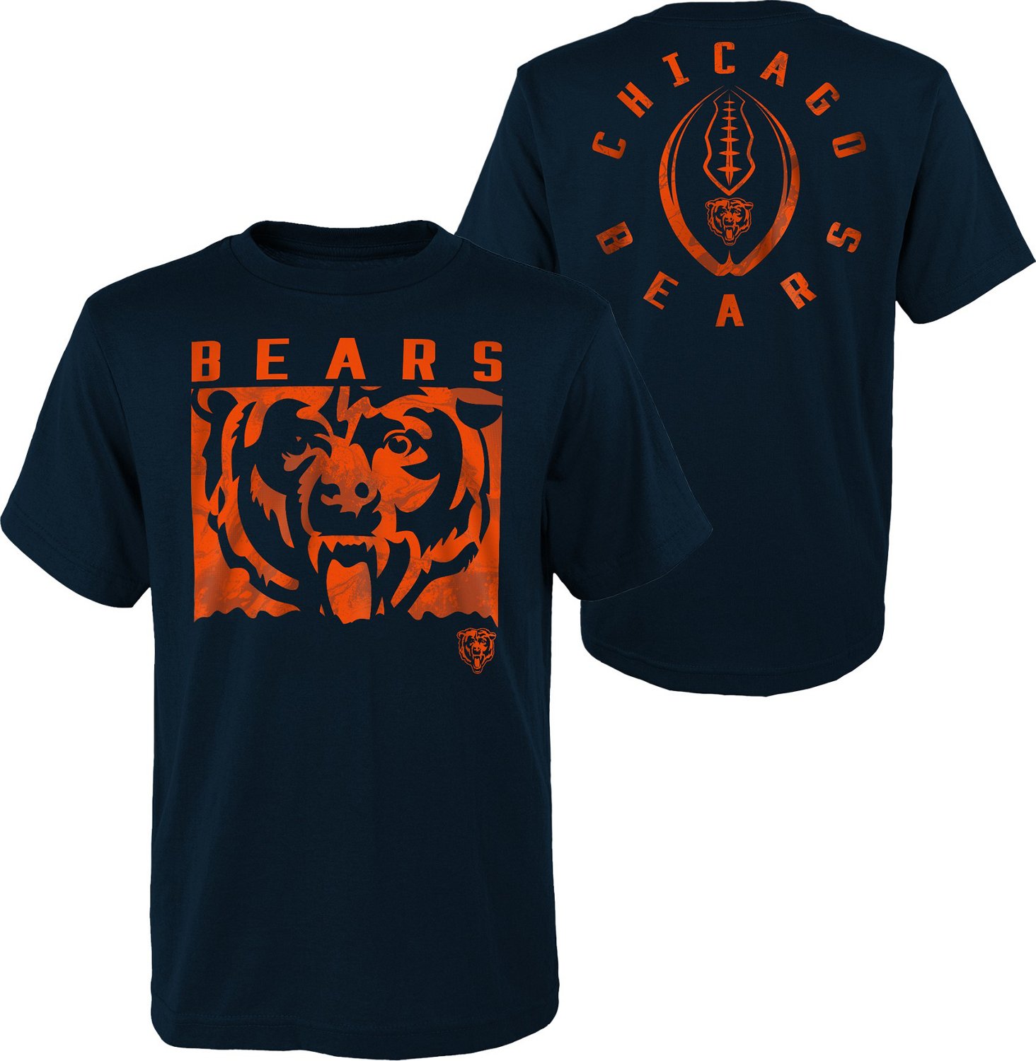 Outerstuff Boys' 8-20 Chicago Bears Liquid Camo Logo Short Sleeve T-shirt