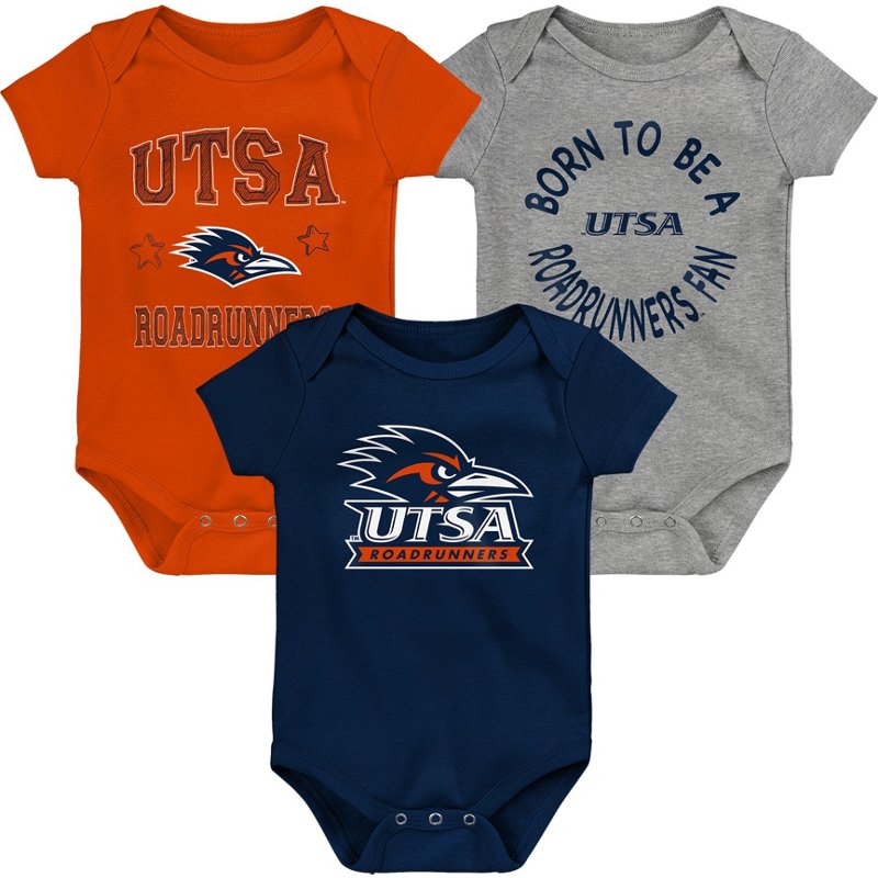 Outerstuff Infants' University of Texas at San Antonio Born to Be 3-Piece Creeper Set Navy Blue/Grey, 24 Months Infant - NCAA Youth Apparel