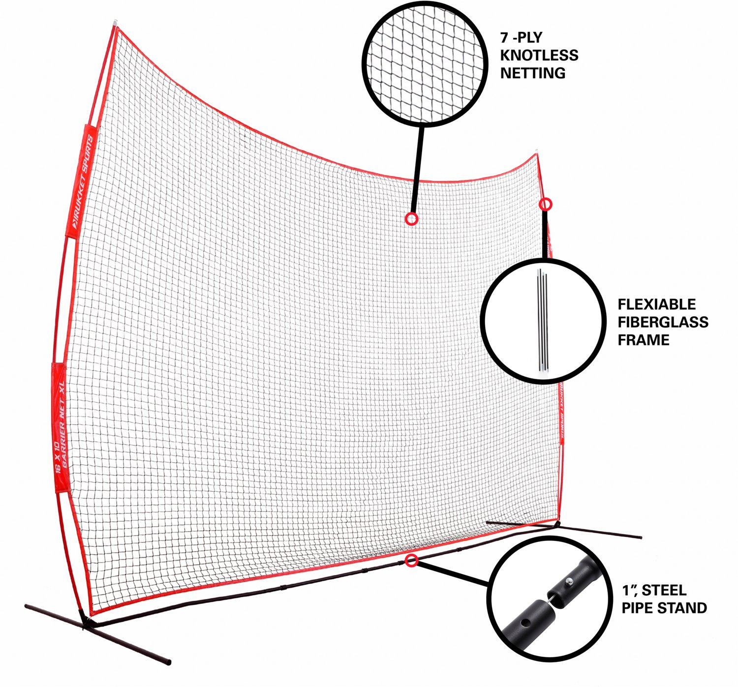 Rukket Sports 16 ft x 10 ft Multi-Sport Barrier XL Net                                                                           - view number 3