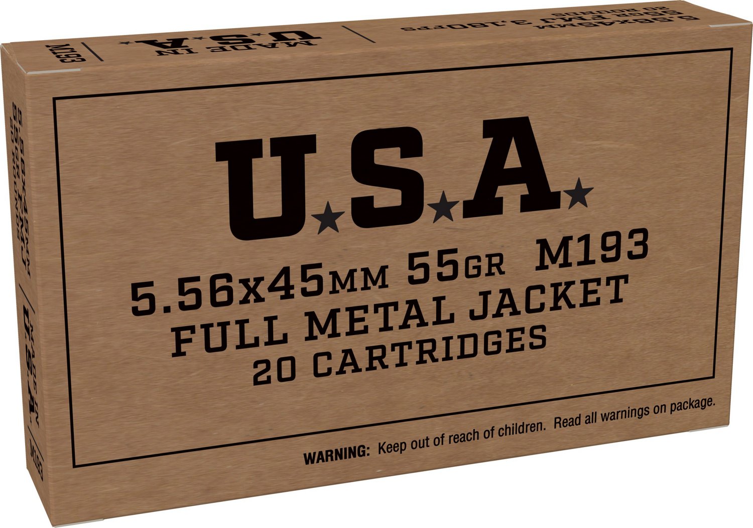 Winchester USA 5.56x45mm Nato 55GR FMJ 20RD Ammunition                                                                           - view number 1