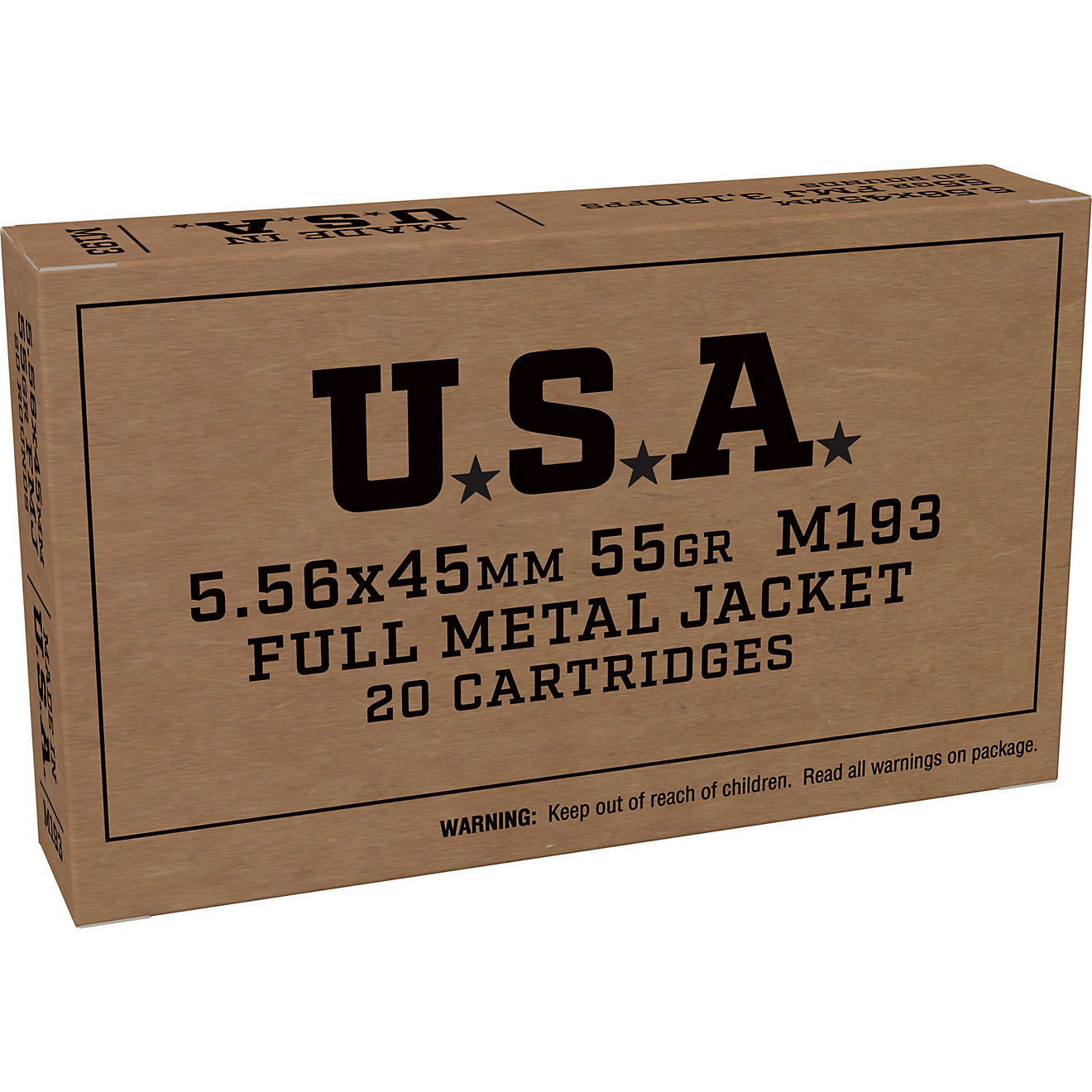 Winchester USA 5.56x45mm Nato 55GR FMJ 20RD Ammunition                                                                           - view number 1