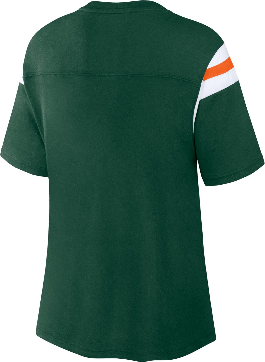 Fanatics Women's University of Miami Fundamentals Striped Tailgate T-shirt - view number 2