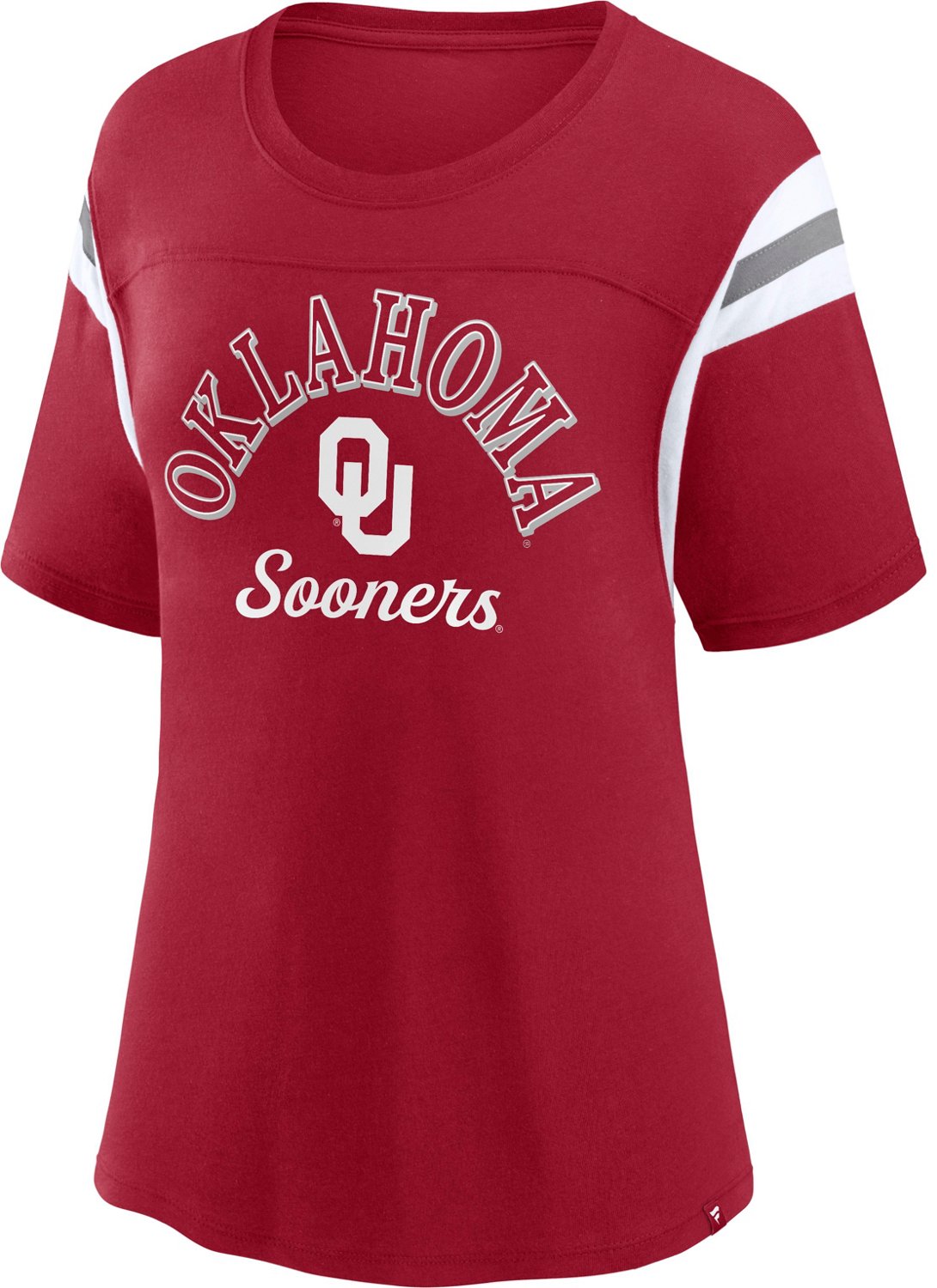 Fanatics Women's University of Oklahoma Fundamentals Striped Tailgate T-shirt