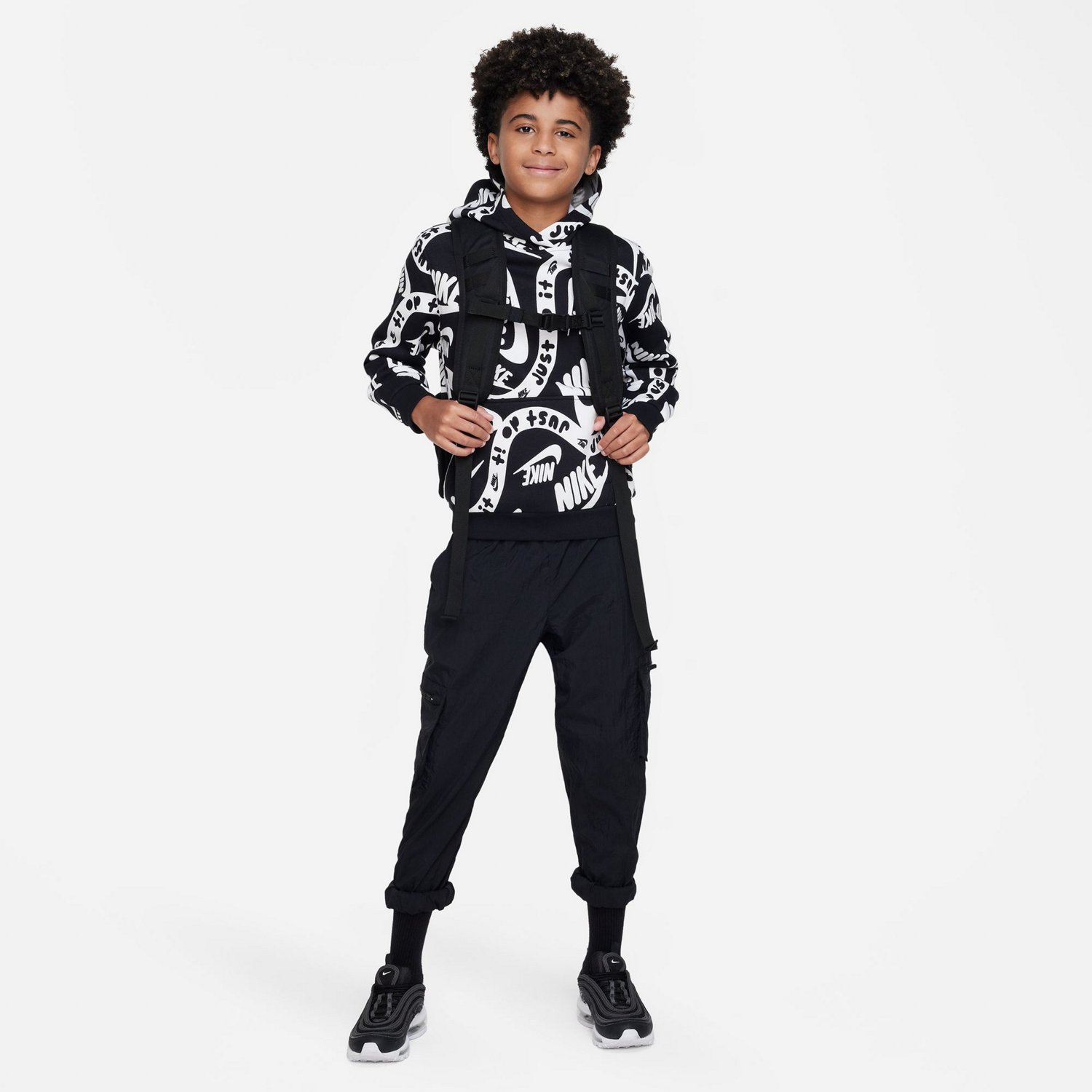 Nike Boys' Club Allover Print Fleece Hoodie - view number 5