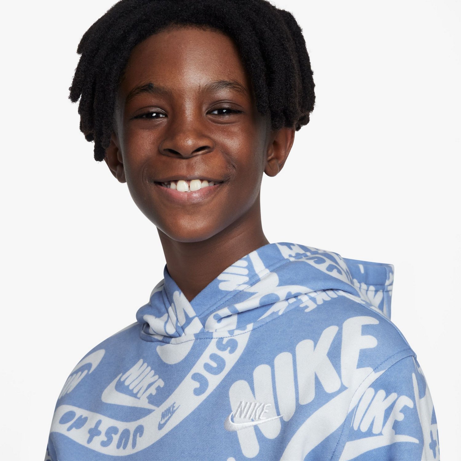 Nike Boys' Club Allover Print Fleece Hoodie | Academy