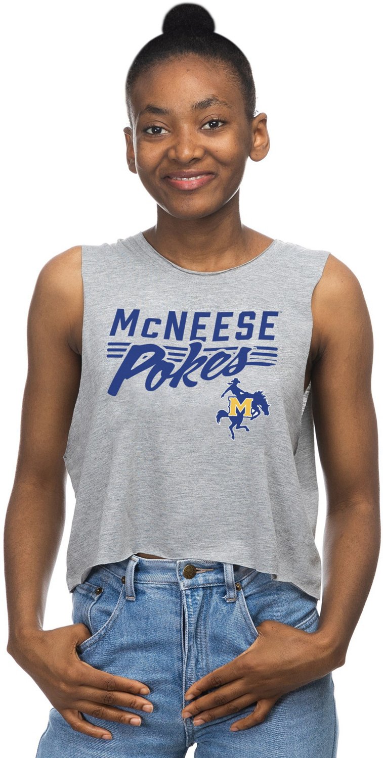ZooZatz Women's McNeese State University Crop Muscle Tank Top