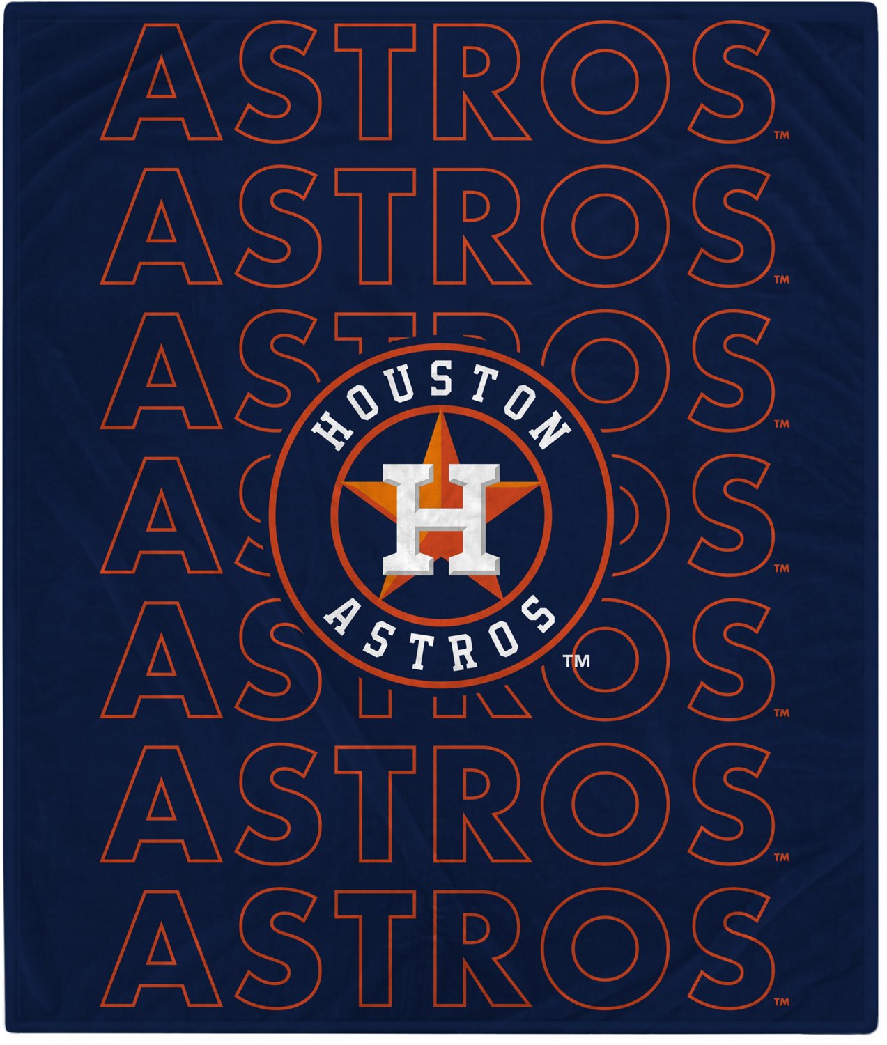 Pegasus Sports Houston Astros Echo Wordmark 60 in X 70 in Prima Fleece
