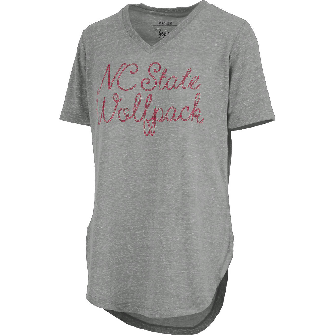 Three Square Women's North Carolina State University Knobi Stardust Chain Puff V-neck T-shirt                                    - view number 1