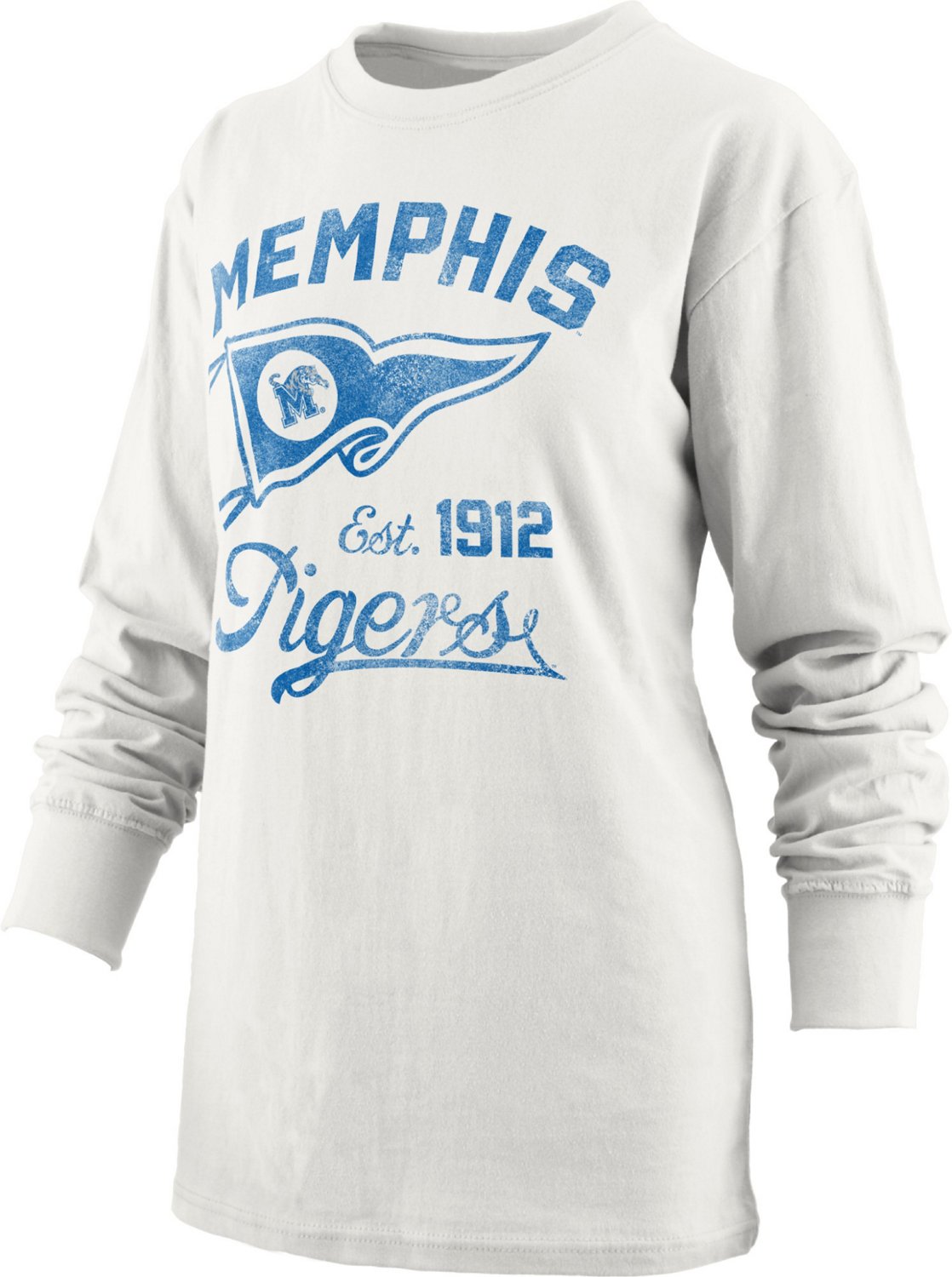 Long-Sleeve T-Shirt with Est. 1912 in white