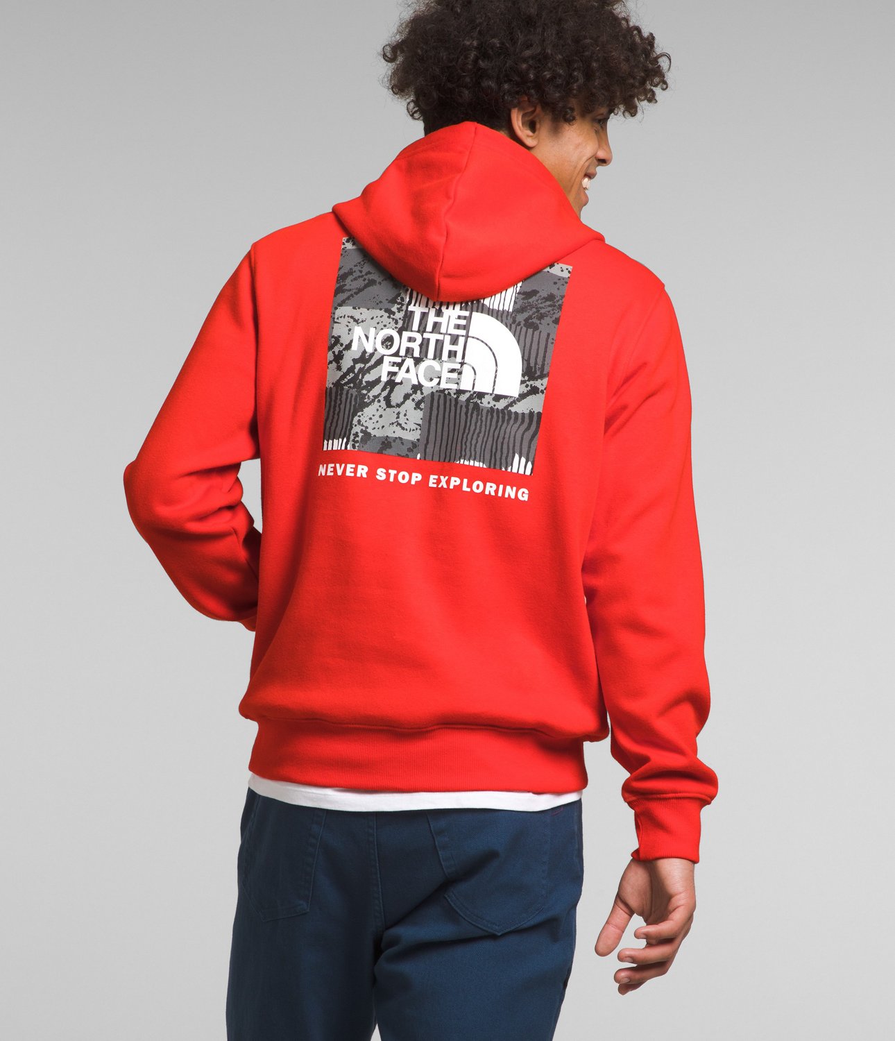 North face men's red box pullover clearance hoodie