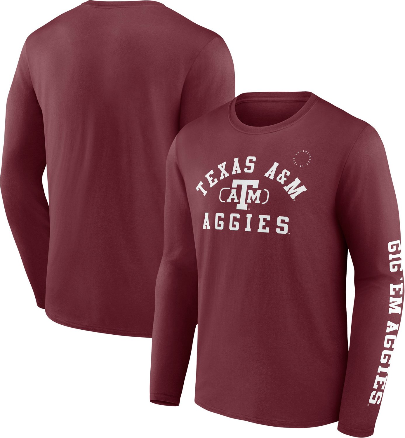 Fanatics Men's Texas A&M University Fundamentals Modern Arch Long Sleeve T-shirt - view number 3
