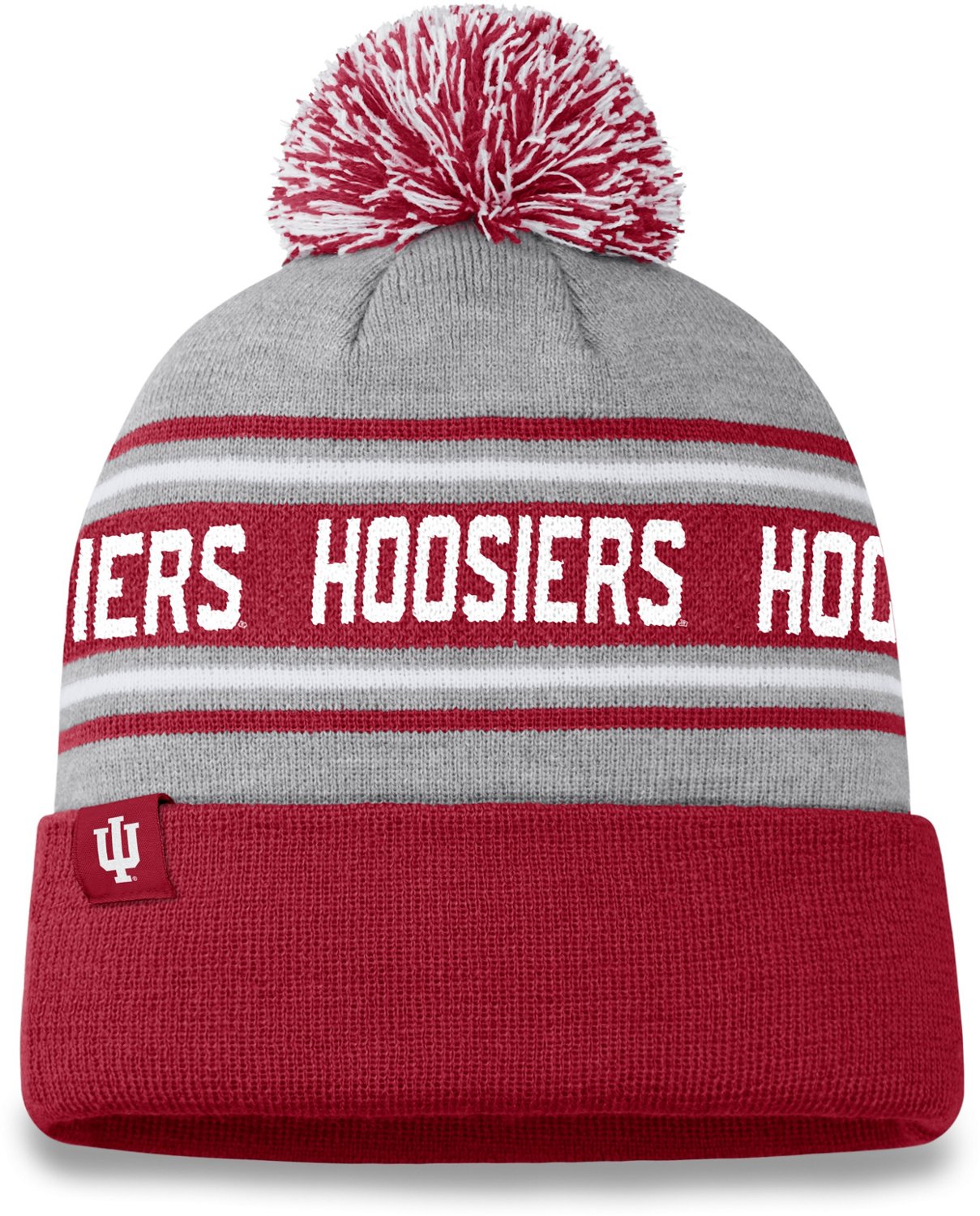 Top of the World Men's Indiana University Fashion Knit Cuffed Beanie with Pom
