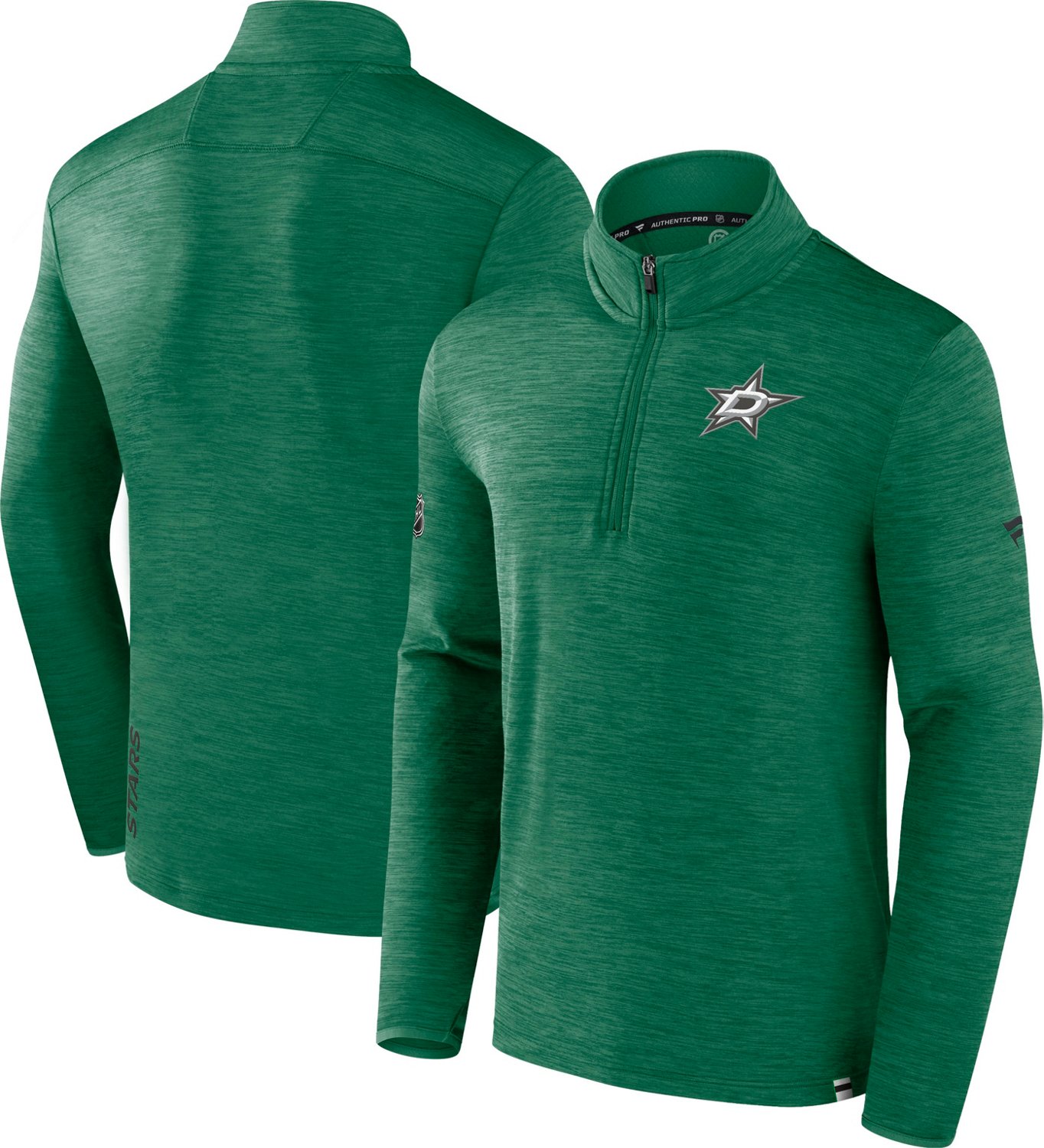 Fanatics Men's Dallas Stars Lightweight 1/4 Zip Long Sleeve Fleece Pullover - view number 3