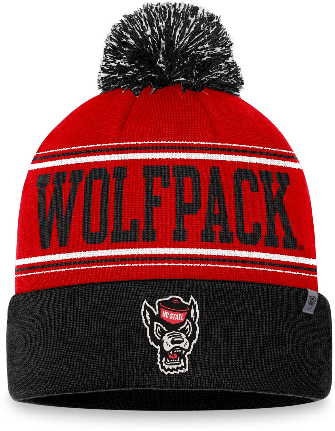 Top of the World Men's North Carolina State University Fashion Knit Cuffed Beanie with Pom - view number 2