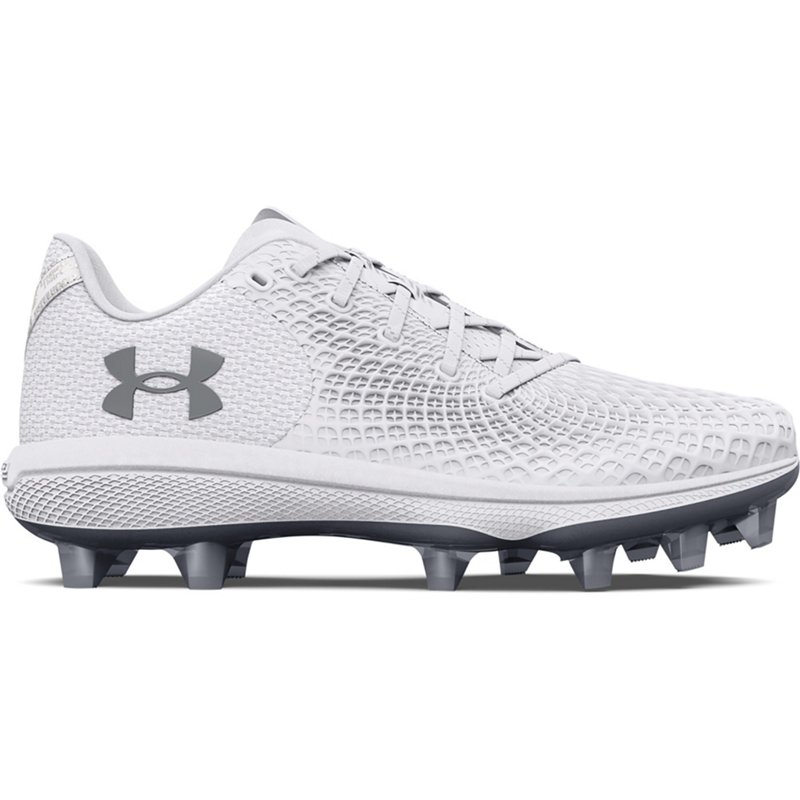 Under Armour Women's Glyde 2.0 MT TPU Softball Cleats White/Silver - Women's Softball at Academy Sports