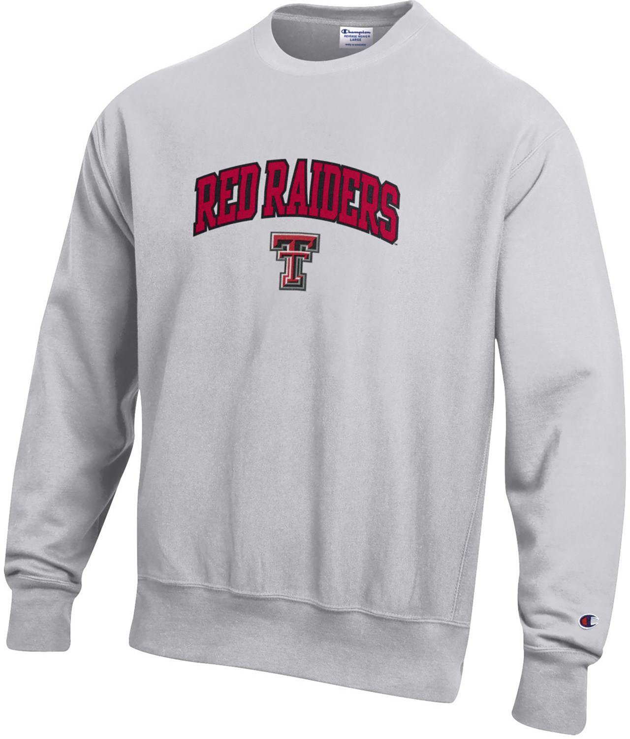 Champion Men's Texas Tech University Applique Logo Reverse Weave Crew Sweatshirt