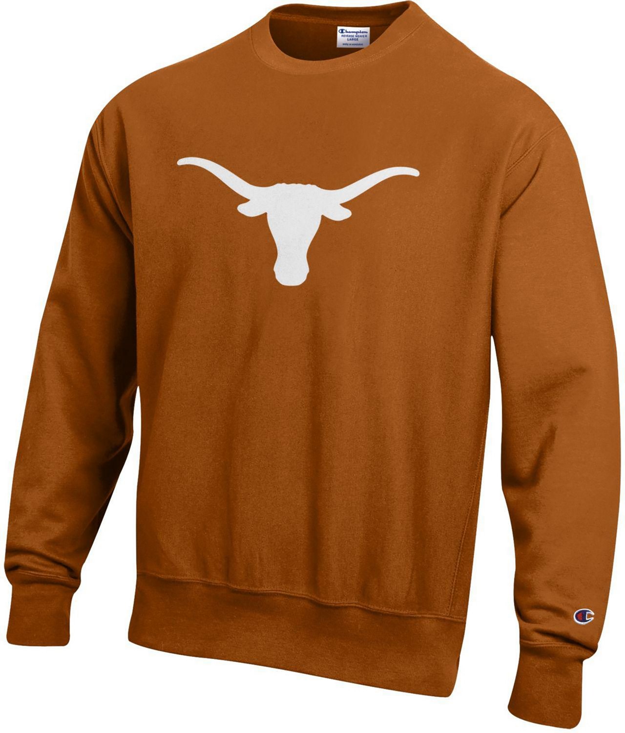 Champion Men's University of Texas Applique Mascot Reverse Weave Crew Sweatshirt