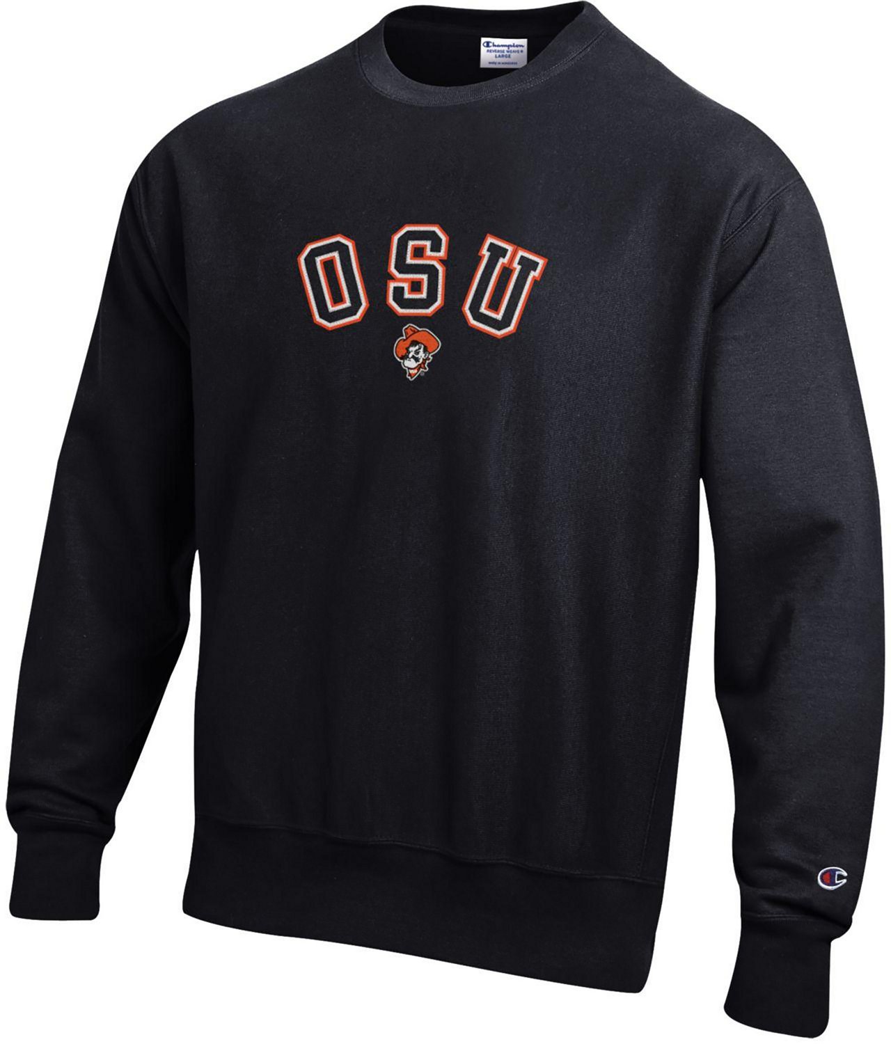 Champion Men's Oklahoma State University Applique Mascot Reverse Weave Crew Sweatshirt