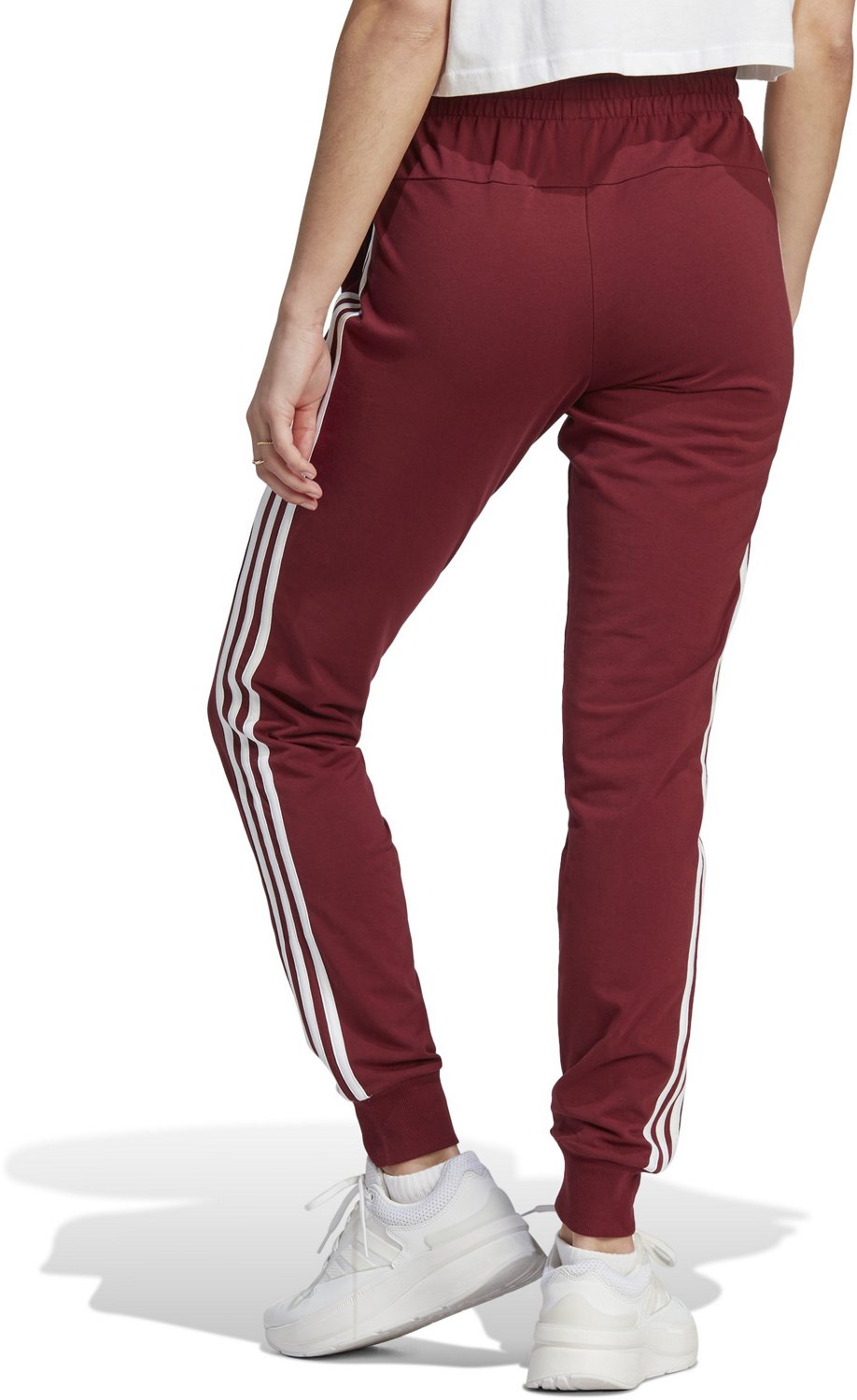 adidas Women’s 3-Stripe Single Jersey Cuffed Jogger Pants - view number 2