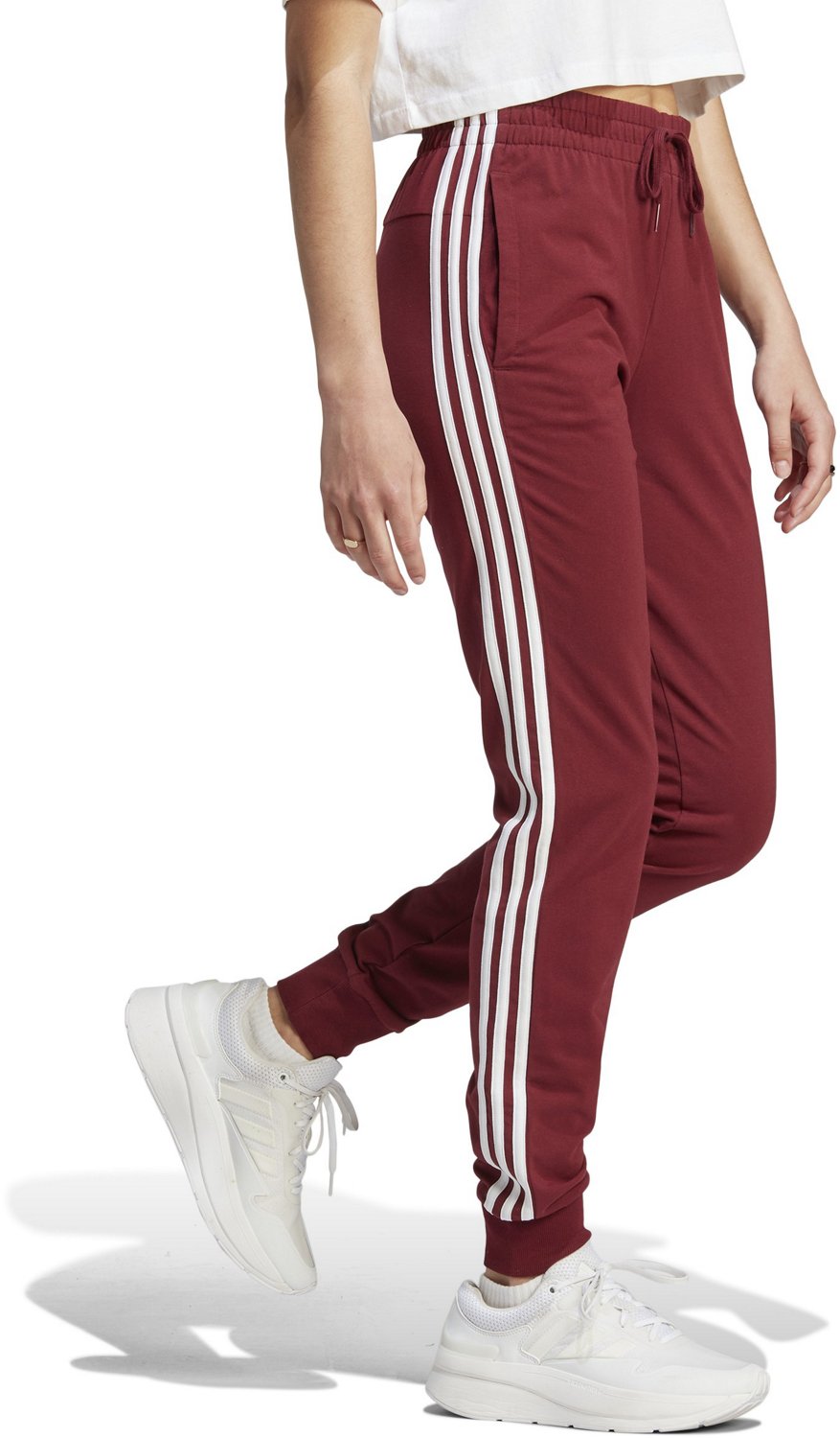 adidas Women’s 3-Stripe Single Jersey Cuffed Jogger Pants - view number 3