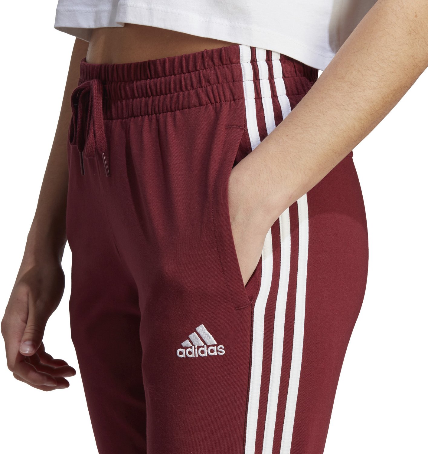 adidas Women’s 3-Stripe Single Jersey Cuffed Jogger Pants - view number 4