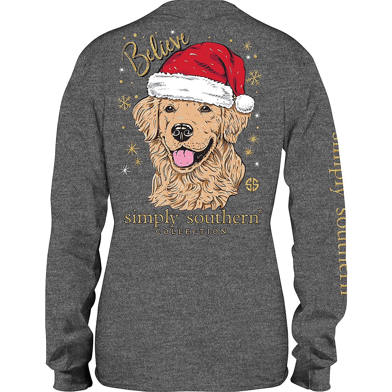Simply Southern Girls' Santa Dog Long Sleeve T-shirt                                                                             - view number 2