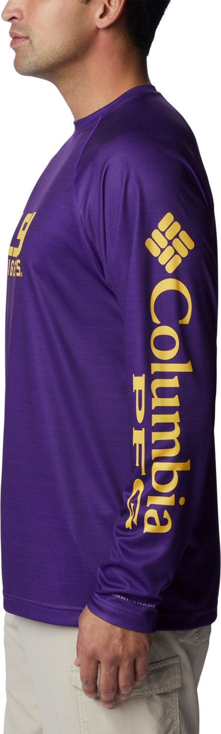 Columbia Sportswear Men's Louisiana State University Terminal Tackle Heather Long Sleeve T-shirt - view number 3