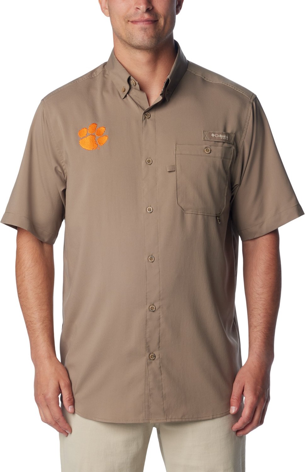 Clemson Columbia PHG Bucktail Short Sleeve Woven Shirt