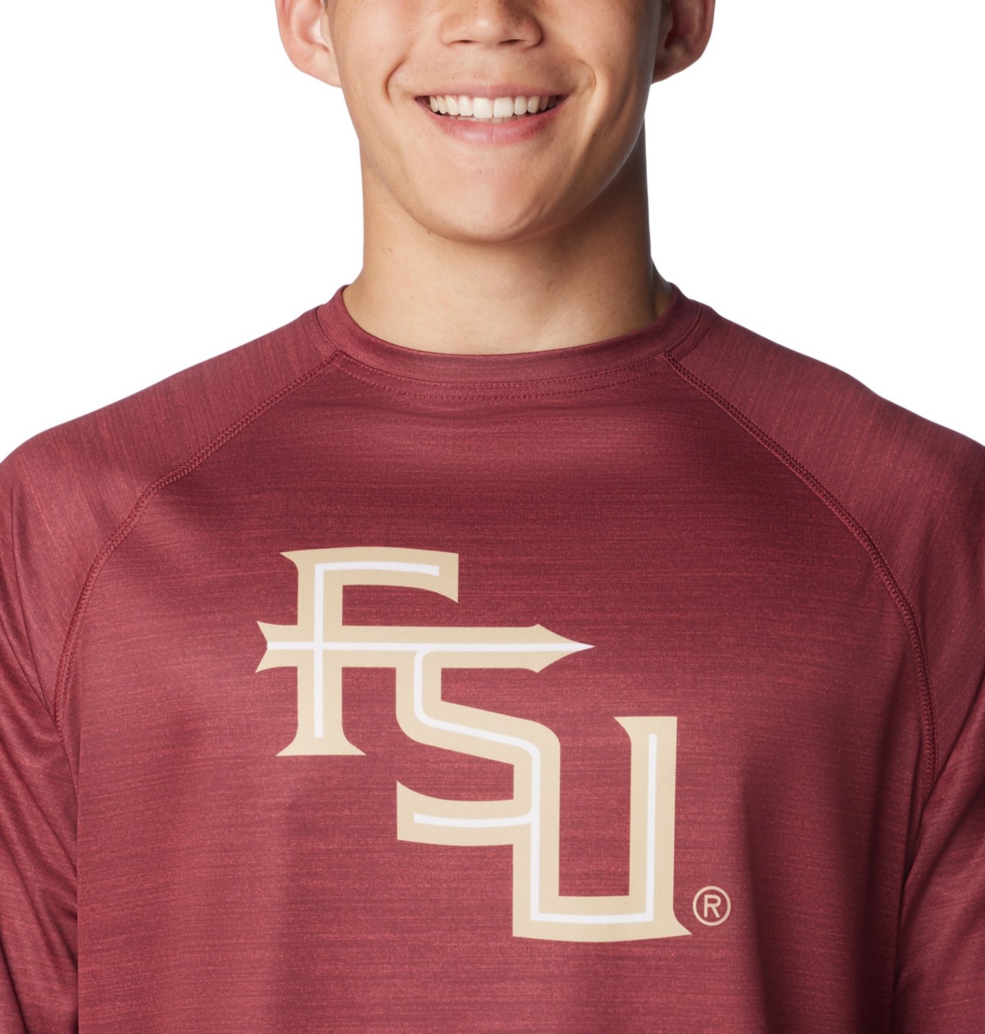 Columbia Sportswear Men's Florida State University PFG Terminal Tackle Heather Long Sleeve Shirt - view number 4