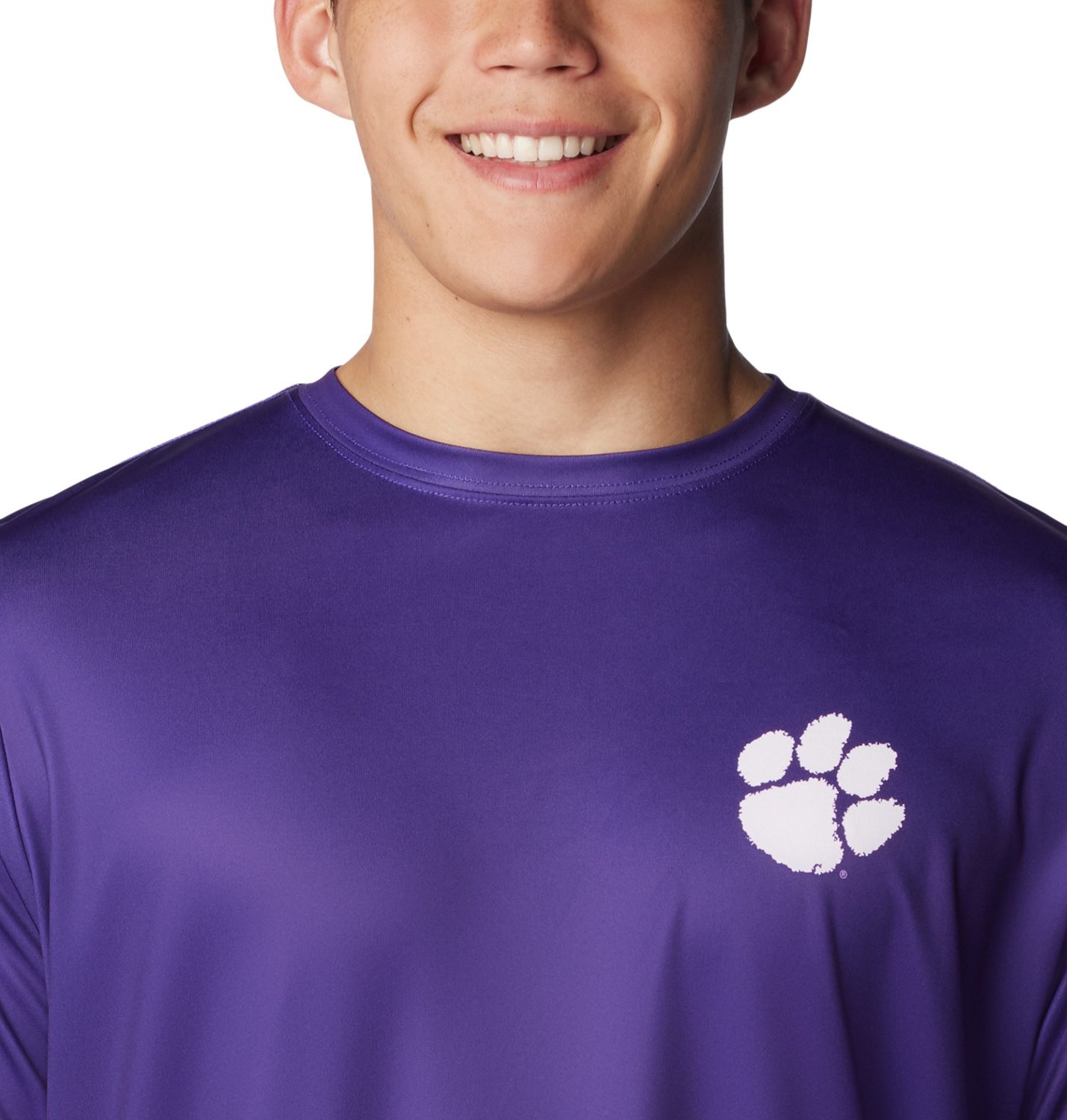 Columbia Sportswear Men's Clemson University PHG Terminal Shot Logo Long Sleeve T-shirt - view number 4