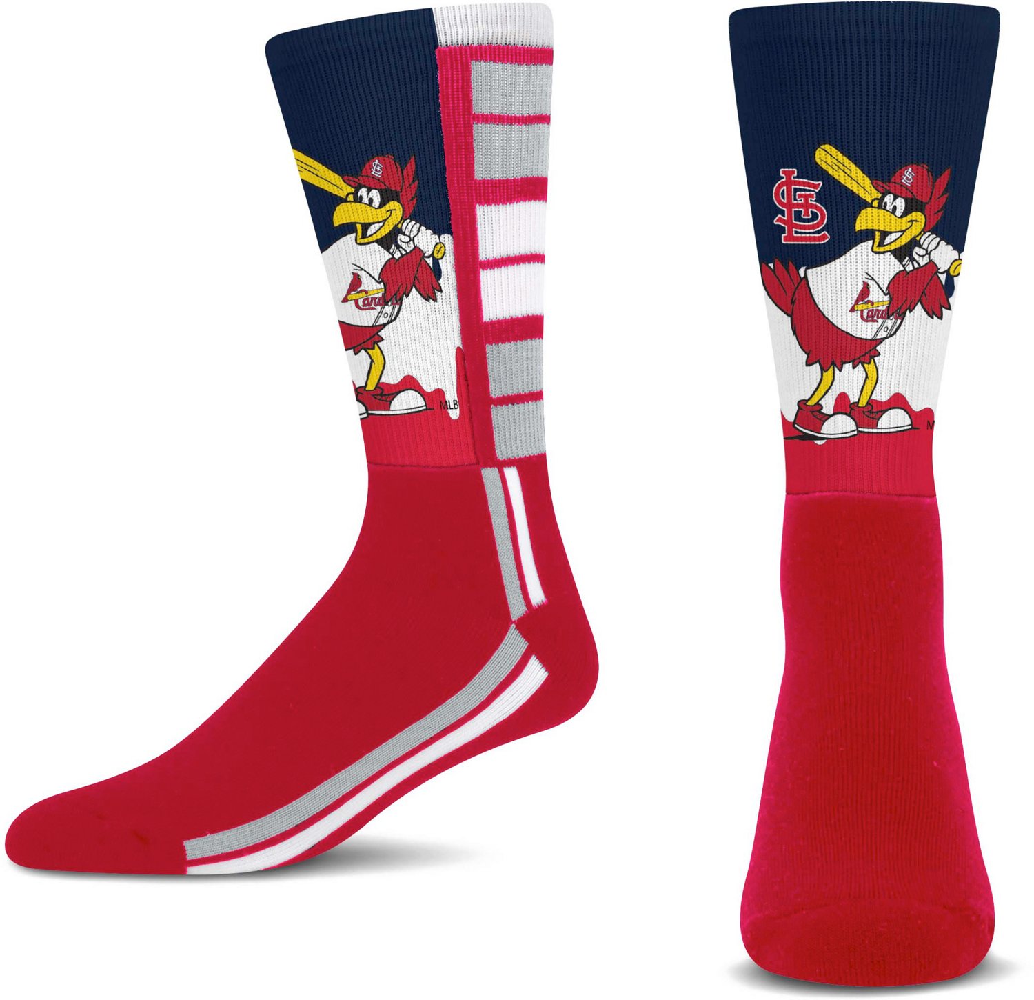 For Bare Feet Youth St. Louis Cardinals Mascot Drip Crew Socks                                                                  