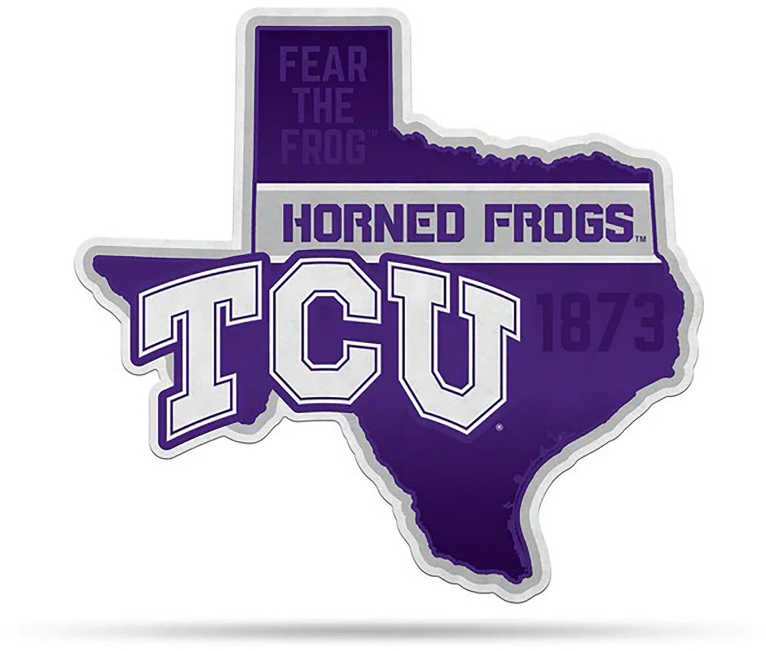 Tag Express Texas Christian University Classic State Shaped Pennant