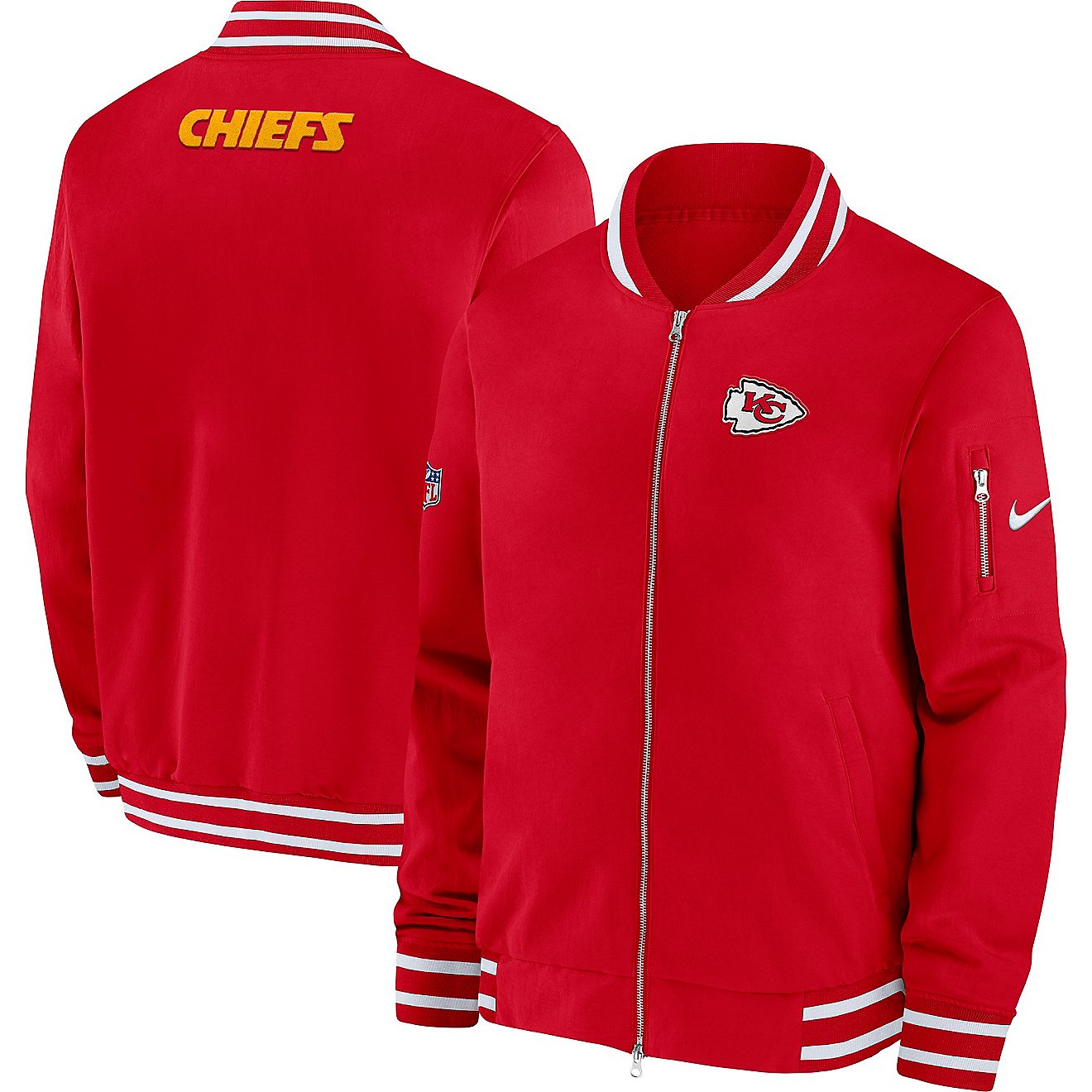 Nike Men's Kansas City Chiefs Full-Zip Bomber Jacket | Academy