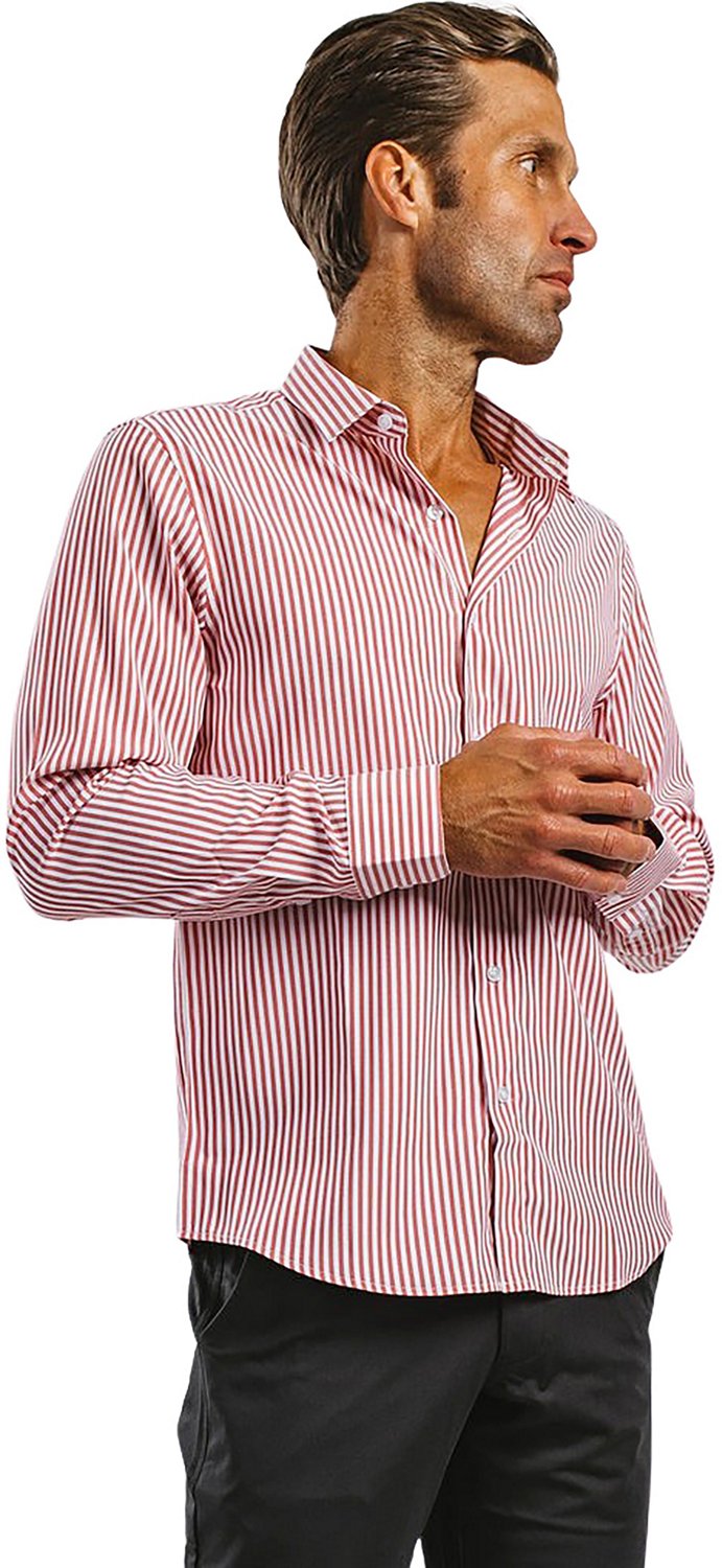Barbell Apparel Men's Motive Striped Long Sleeve Dress Shirt Academy