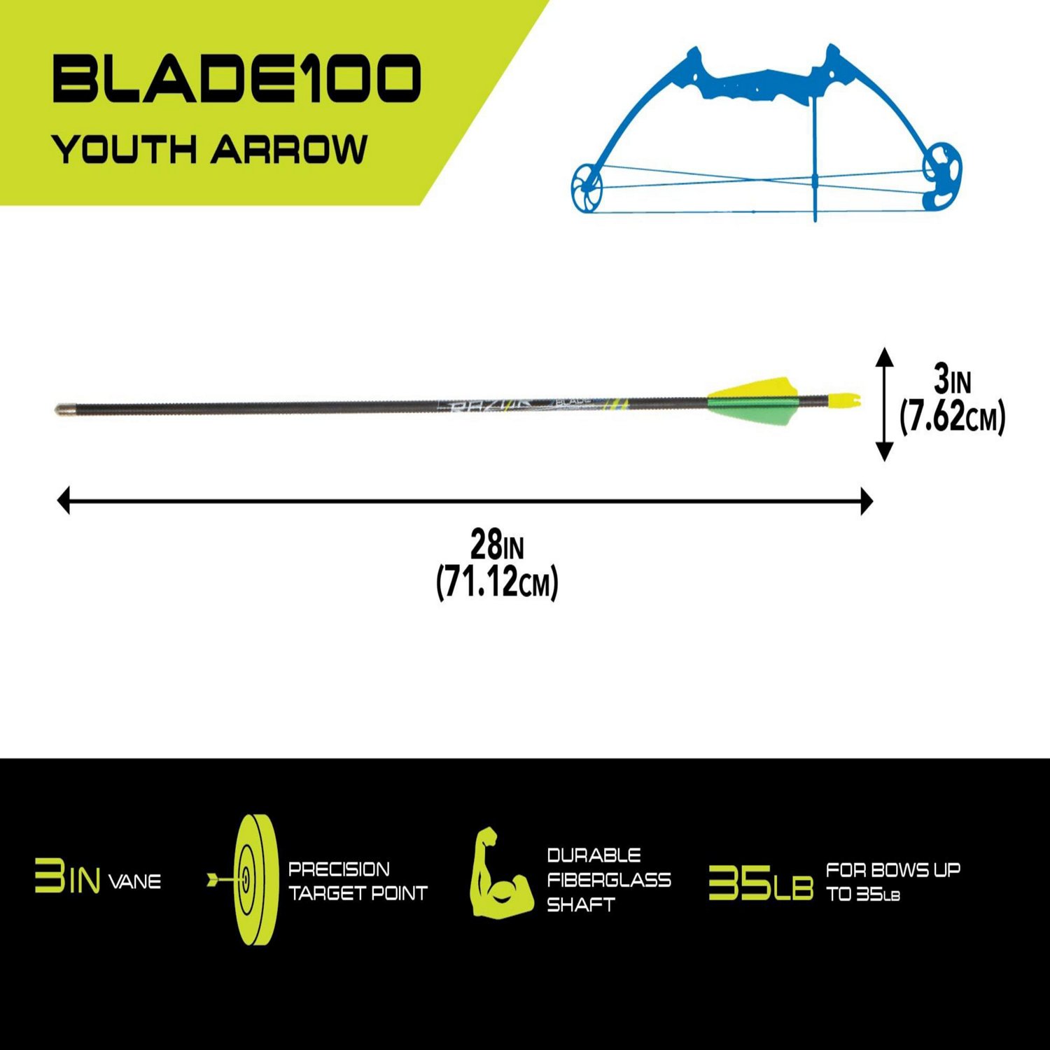 Allen Company Razor Blade 100 Youth Arrows 3-Pack                                                                                - view number 5