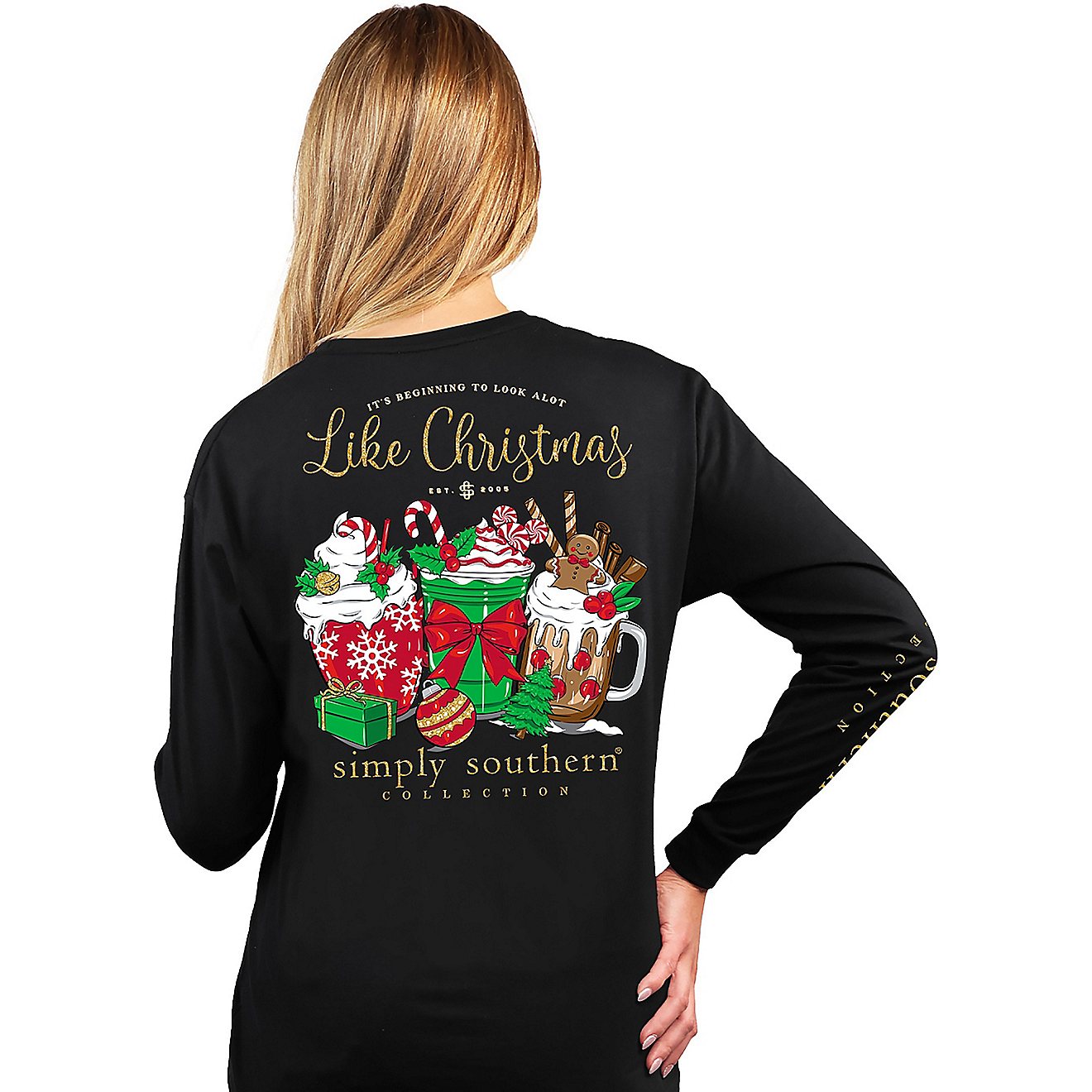 Simply Southern Women’s Beginning to Look Like Christmas Long Sleeve T-shirt                                                   - view number 1