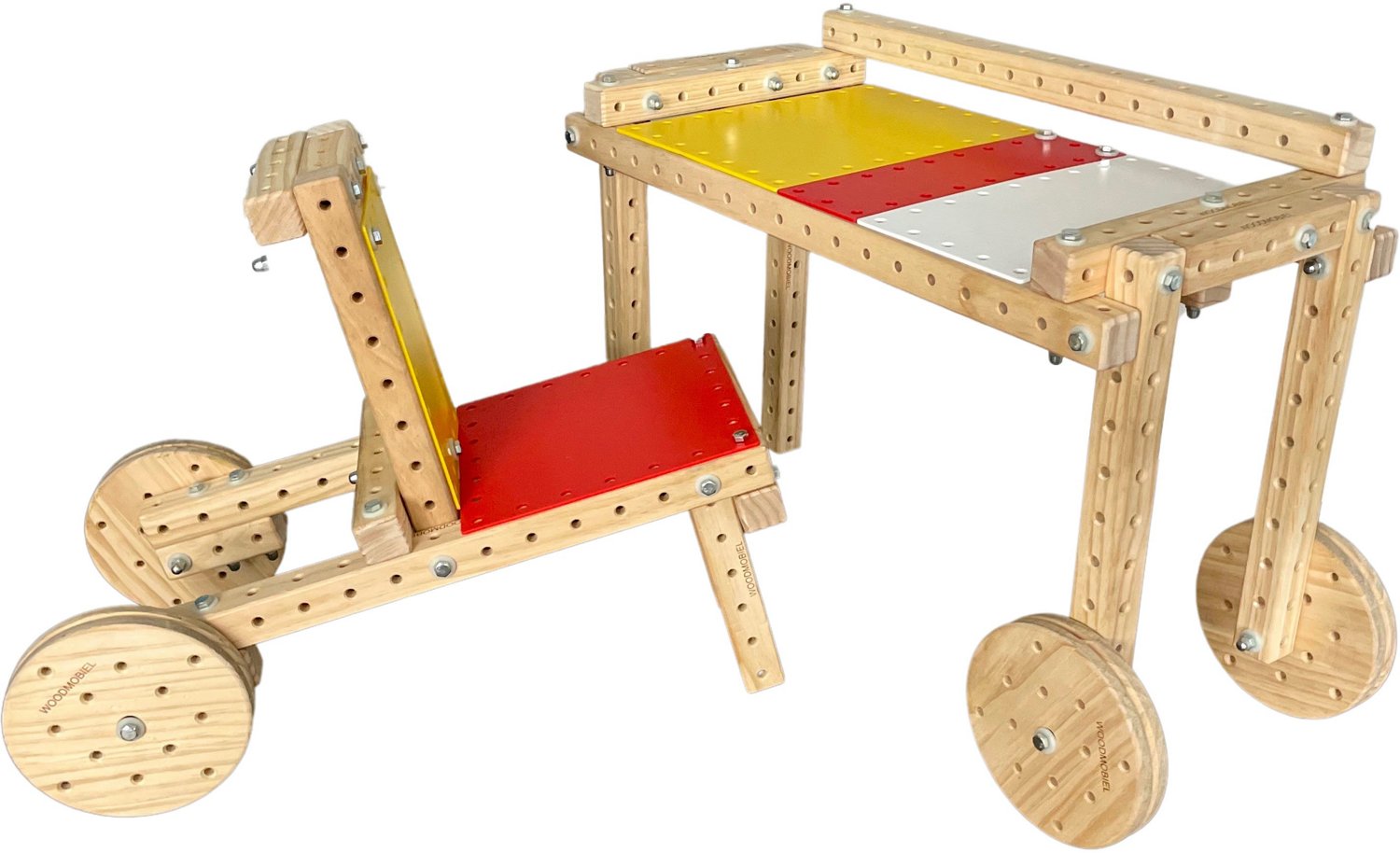 Funphix Woodmobiel Modular Construction STEM Toy