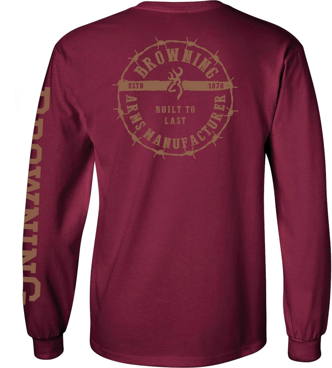 Browning Men's Barbed Wire Browning Long Sleeve T-shirt                                                                          - view number 2