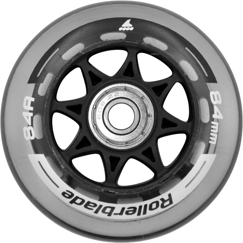 Rollerblade 84mm/SG7 Wheel/Bearing XT Wheel Kit, Clear