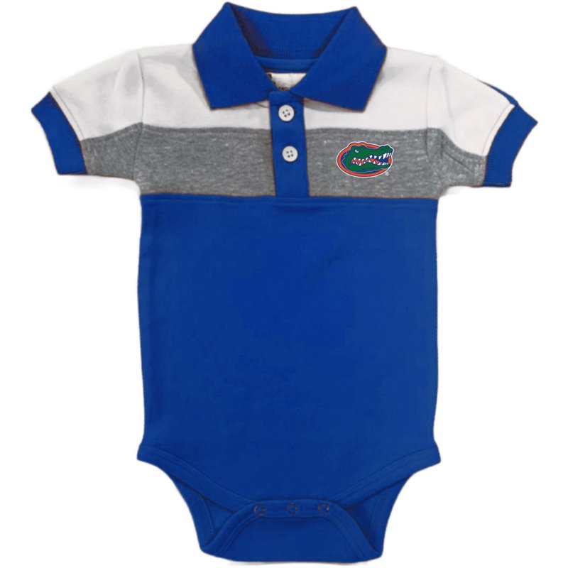 Atlanta Hosiery Company Infant Boys' University of Florida Color Block Polo Creeper Blue, 6 Months Infant - NCAA Youth Apparel at Academy Sports