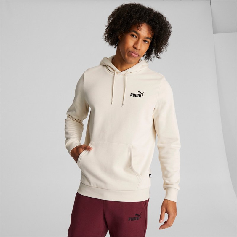 PUMA Men's Essential+ Embroidery Logo Fleece Hoodie Alpine Snow/Puma Black, 2X-Large - Men's Athletic Performance Tops at Academy Sports