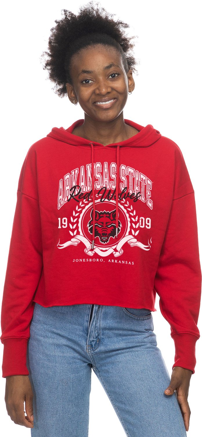 ZooZatz Women's Arkansas State University Crop French Terry Hoodie