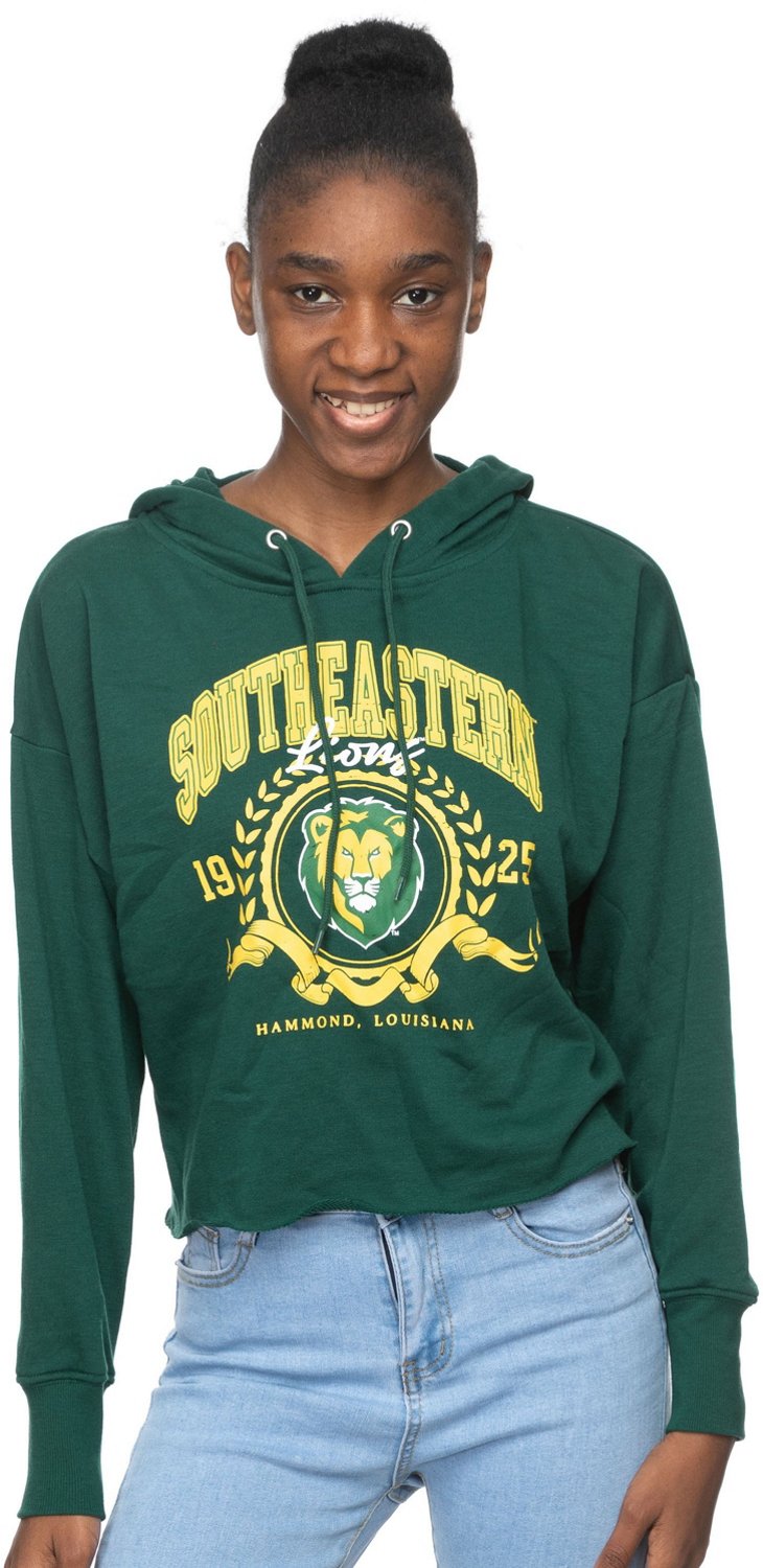 ZooZatz Women's Southeastern Louisiana University Crop French Terry Hoodie