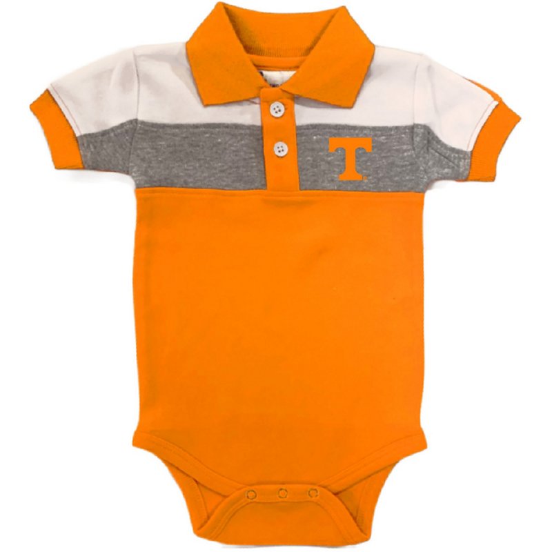 Atlanta Hosiery Company Infants' University of Tennessee Colorblock Polo Creeper Light Orange, 6 Months Infant - NCAA Youth Apparel