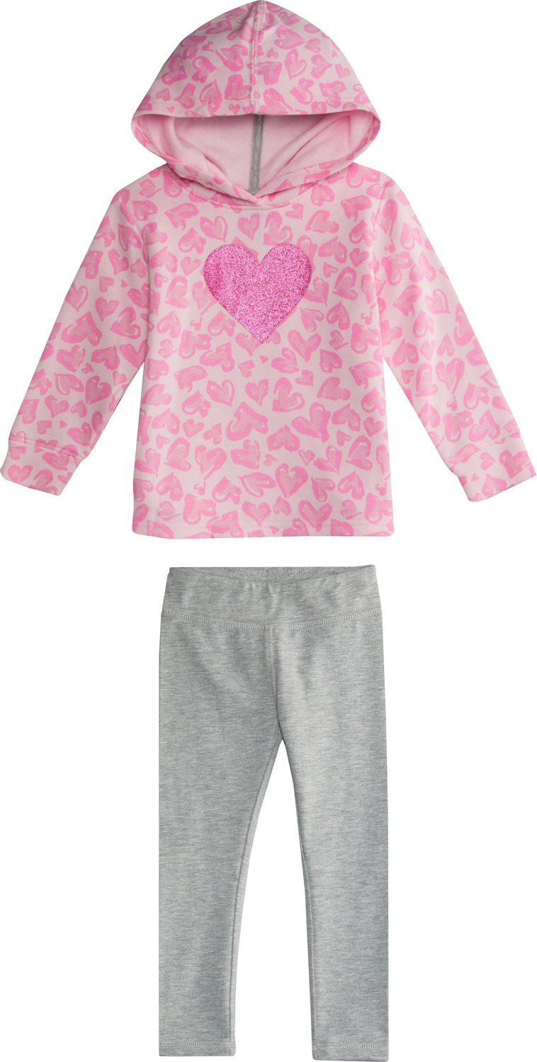 BCG Toddler Girls' Cheetah Fleece Hoodie and Leggings Set