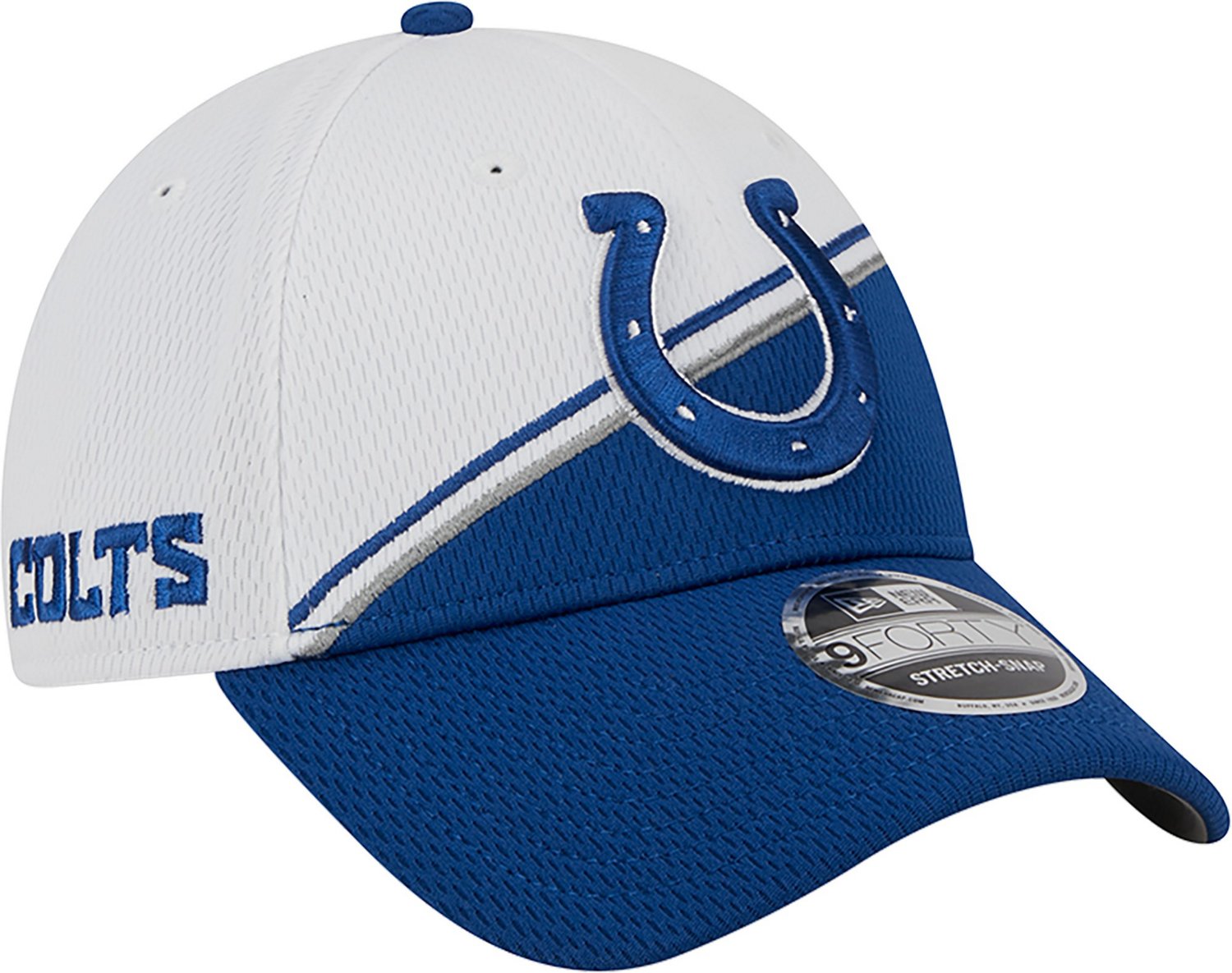 New Era Men's Indianapolis Colts 2023 Sideline Stretch Snapback 9FORTY Cap  - view number 3