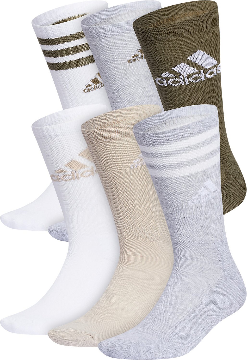 adidas Cushion Mixed Crew Socks 6 Pack | Academy